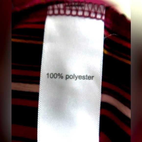 Maurices Geometric Stripe Tunic Top Tie Neck Long Sleeve Oversized - Picture 12 of 12